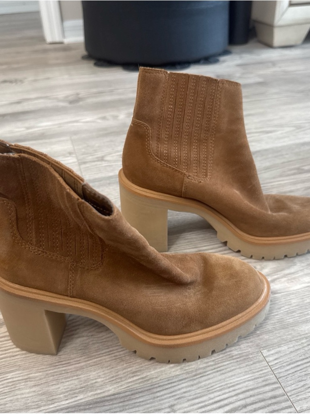 Dolce Vita Caster H2O Boots in Camel Suede - Picture 2 of 8